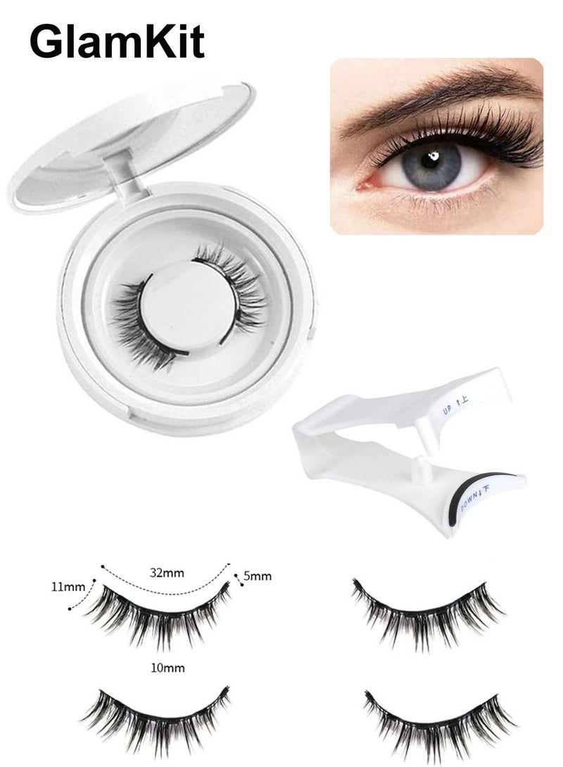 GlamKit Magnetic Eyelashes, Reusable False Eyelashes, Natural Look Cat Eye Magnetic Lashes with Applicator, No Glue Needed, Fake Eyelashes Kit, Easy to Wear and Remove - Image 1